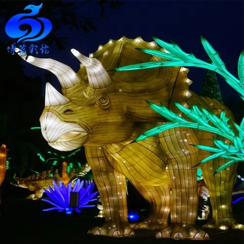 Dekoratsioon siidist dinosauruse loomse siidlaternad