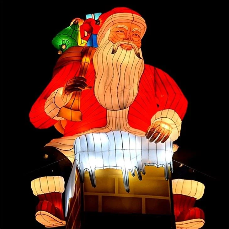 Outdoor Festival Decoration Snowman Lantern For Theme Park