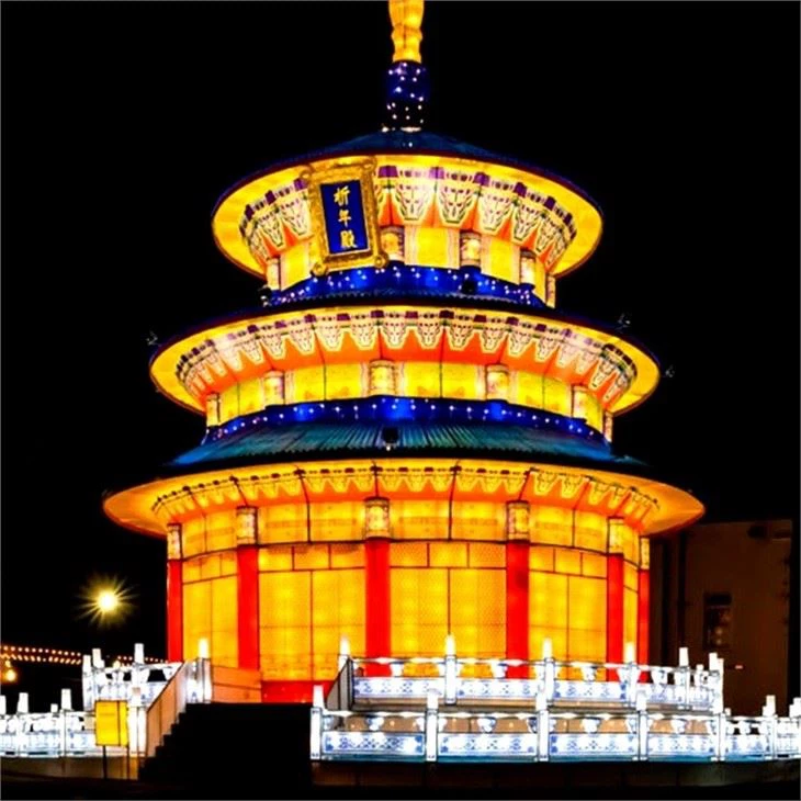 Great Palace Temple Lighted Lanterns For Chinese New Year Lantern Festival Event Lighting Fair Display