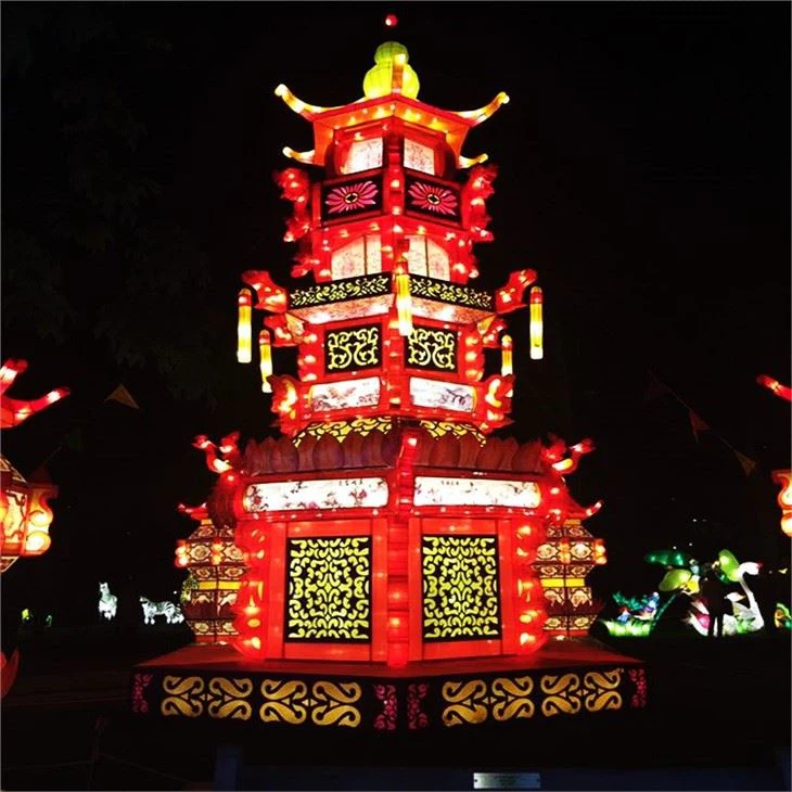 Great Palace Temple Lighted Lanterns For Chinese New Year Lantern Festival Event Lighting Fair Display