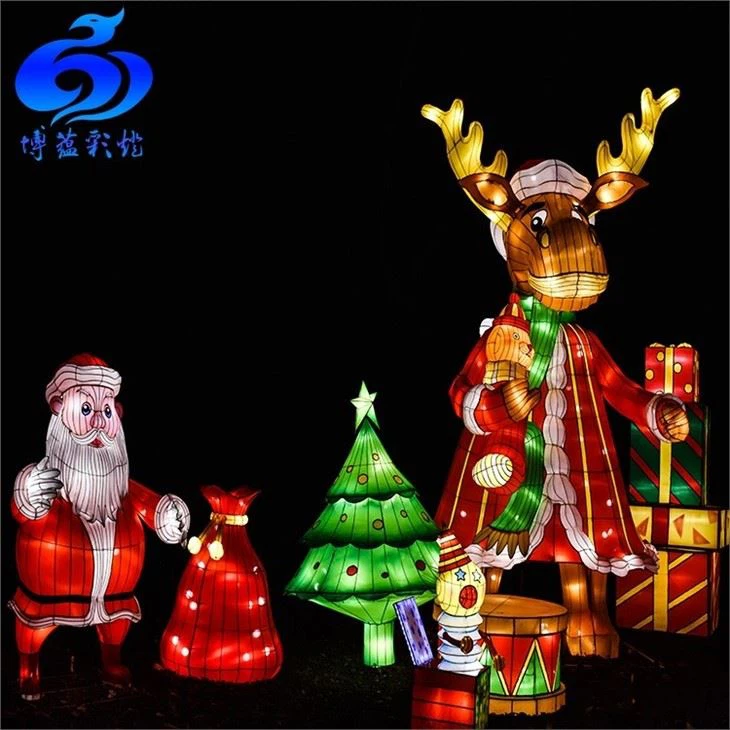 Outdoor Christmas Theme Lantern Decoration Animal Deer Lantern Festival